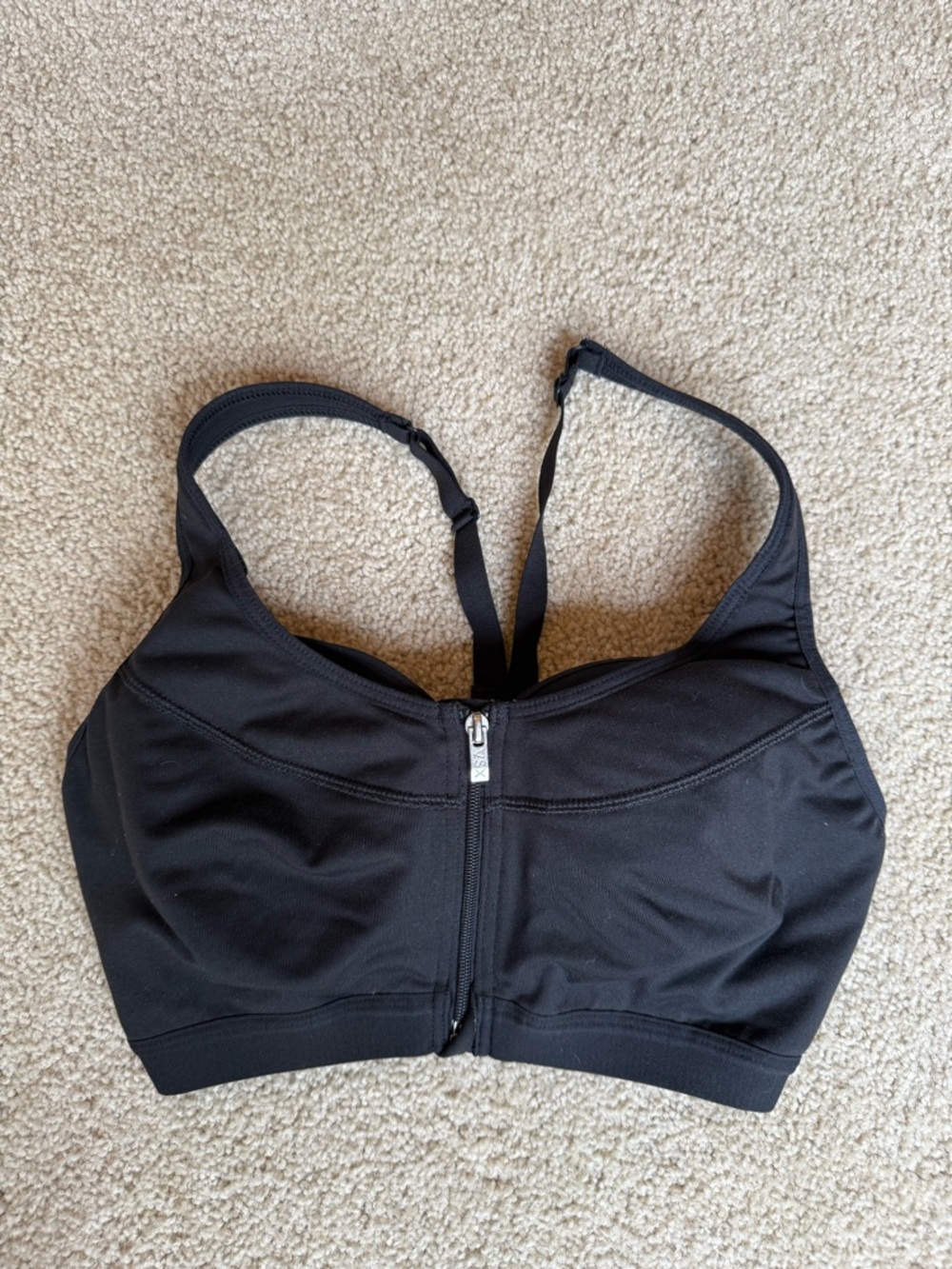 Victoria’s Secret Black Front-Zip Sports Bra 32D